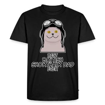 Britisch Kurzhaar Dad British Shorthair - Men's Premium Organic T-Shirt - black - Front - Nico (187cm)