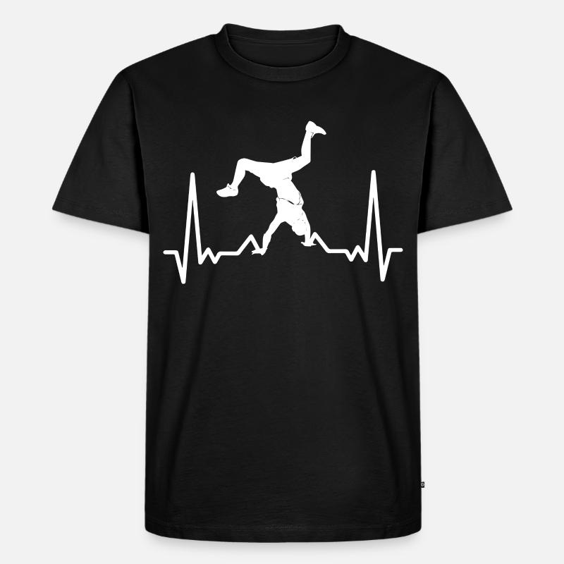 Breakdance breakdancer rythme cardiaque - T-shirt Premium bio Homme - noir