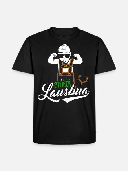Steiermark Lausbua Steirerbua Steirer Bua - Männer Premium Bio T-Shirt - Schwarz