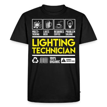 Techniciens de lumière - T-shirt Premium bio Homme - noir - Devant - Nico (187cm)