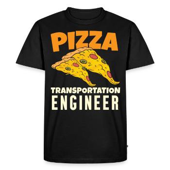 Pizza Transport Engineer - Men's Premium Organic T-Shirt - black - Front - Nico (187cm)