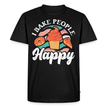 I bake people happy for a Baker - Men's Premium Organic T-Shirt - black - Front - Nico (187cm)