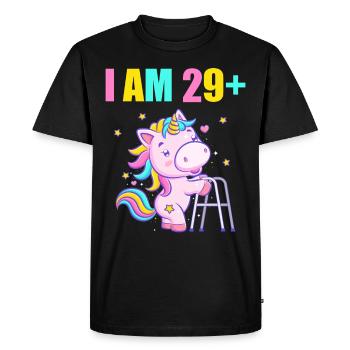 30 ans de licorne J’ai 29 ans+ 30 ans - T-shirt Premium bio Homme - noir - Devant - Nico (187cm)