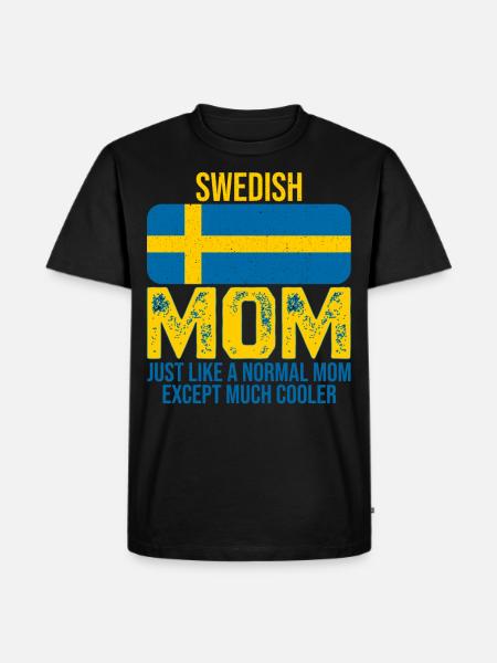 Zweedse Moeder Zweedse vlag voor Moederdag - Mannen Premium Bio T-shirt - zwart