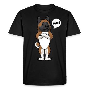 Sturer American Akita Hund - Männer Premium Bio T-Shirt - Schwarz - Vorne - Nico (187cm)