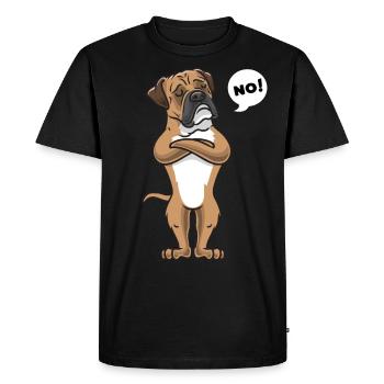Chien bouledogue continental têtu - T-shirt Premium bio Homme - noir - Devant - Nico (187cm)