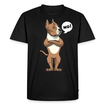 Chien têtu de l'American Staffordshire Terrier - T-shirt Premium bio Homme - noir - Devant - Nico (187cm)