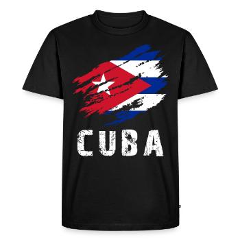 La Havane Cuba Drapeau Cuba - T-shirt Premium bio Homme - noir - Devant - Nico (187cm)