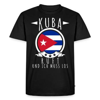 La Havane Cuba lance le drapeau de Cuba - T-shirt Premium bio Homme - noir - Devant - Nico (187cm)