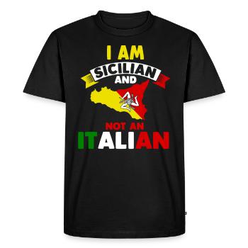 Italie Italia Italiens Siciliens Sicile - T-shirt Premium bio Homme - noir - Devant - Nico (187cm)