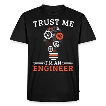 Ingenieur Spruch Abschluss Engineer - Men's Premium Organic T-Shirt - black - Front - Nico (187cm)