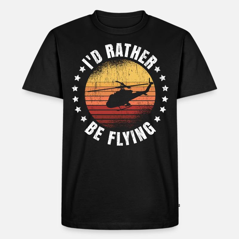 Helicopter Pilot Geschenk - Männer Premium Bio T-Shirt - Schwarz