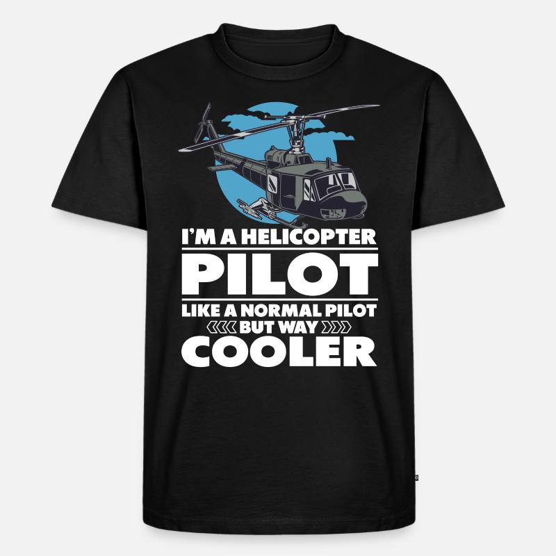 Cool Helicopter Pilot - Männer Premium Bio T-Shirt - Schwarz