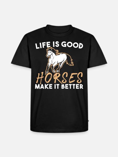 Pferde Machen Das Leben Schöner - Men's Premium Organic T-Shirt - black