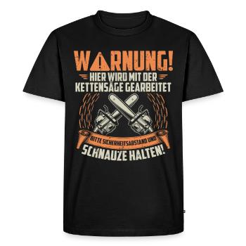 Kettensäge | Motorsäge Kettensägen Geschenk - Männer Premium Bio T-Shirt - Schwarz - Vorne - Nico (187cm)