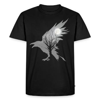 Corbeau noir Jaune Corbeau Aesthetic - T-shirt Premium bio Homme - noir - Devant - Nico (187cm)