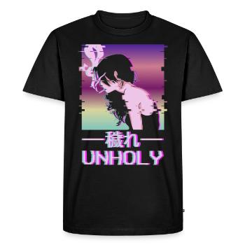 Unholy Aesthetic Anime Girl Smoking cadeau - T-shirt Premium bio Homme - noir - Devant - Nico (187cm)