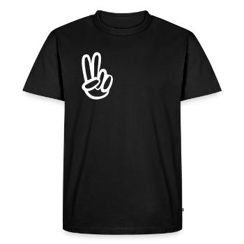 Hippie Peace Peace Sign Peace - Men's Premium Organic T-Shirt - black - Front - Nico (187cm)