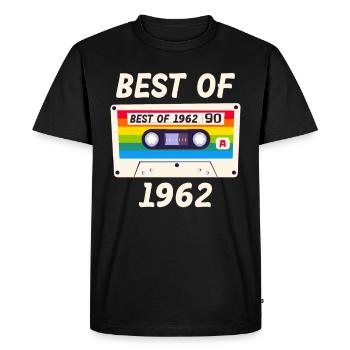 Best of 1962 Rétro Vintage Music Cassette Mixtape - T-shirt Premium bio Homme - noir - Devant - Nico (187cm)