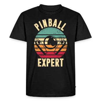 Pinball Expert Vintage Pinball Machine Arcade Game - Men's Premium Organic T-Shirt - black - Front - Nico (187cm)