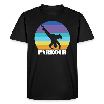Gymnastique Parkour Sport Freerunning - T-shirt Premium bio Homme - noir - Devant - Nico (187cm)