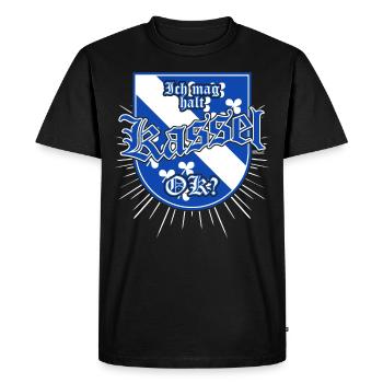 J’aime Kassel - T-shirt Premium bio Homme - noir - Devant - Nico (187cm)