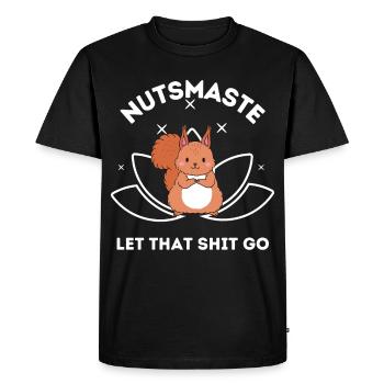 Les écureuils et le Bouddha sont aptes à la namaste - T-shirt Premium bio Homme - noir - Devant - Nico (187cm)