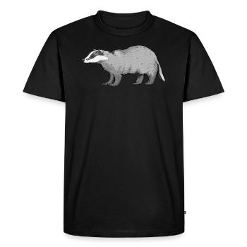 Badger I Predatory Game Hunting Motif for Hunters - Men's Premium Organic T-Shirt - black - Front - Nico (187cm)