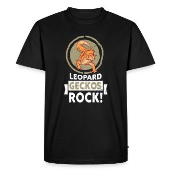 Leopard Gecko Leopard Geckos Rock! - Men's Premium Organic T-Shirt - black - Front - Nico (187cm)