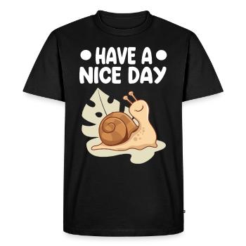 snail - Men's Premium Organic T-Shirt - black - Front - Nico (187cm)