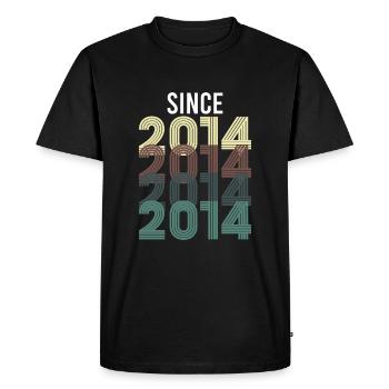 Vintage Since 2014 Birthday Year of Birth - Men's Premium Organic T-Shirt - black - Front - Nico (187cm)