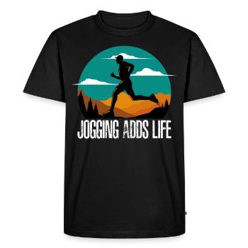 Jogging Course Jogger Sport Jogging Sprint - T-shirt Premium bio Homme - noir - Devant - Nico (187cm)