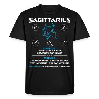 Sagittaire Astrologie - T-shirt Premium bio Homme - noir - Devant - Nico (187cm)