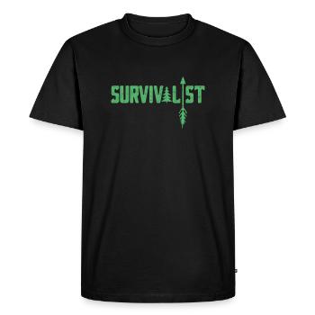 Survivant survivant Survival Survie Nature - T-shirt Premium bio Homme - noir - Devant - Nico (187cm)