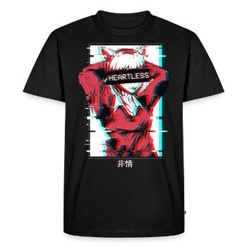 Heartless Anime Girl Vaporwave Aesthetic Otaku - T-shirt Premium bio Homme - noir - Devant - Nico (187cm)
