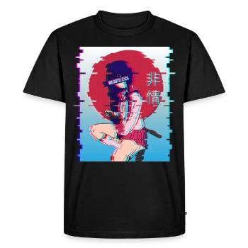 Heartless Waifu Anime Girl japonais Vaporwave - T-shirt Premium bio Homme - noir - Devant - Nico (187cm)