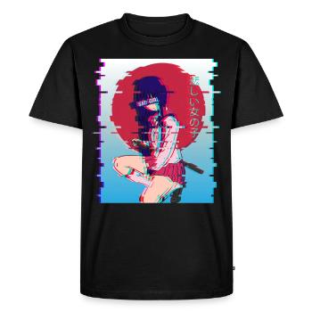 Sad Girl Waifu Anime Girl Japanese Vaporwave Otaku - T-shirt Premium bio Homme - noir - Devant - Nico (187cm)