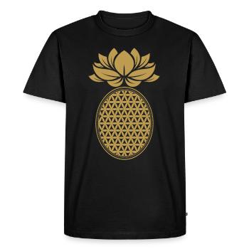 Ananas d’or ananas - T-shirt Premium bio Homme - noir - Devant - Nico (187cm)