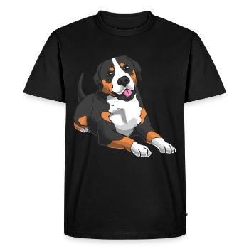 Large Swiss Mountain Dog - Men's Premium Organic T-Shirt - black - Front - Nico (187cm)