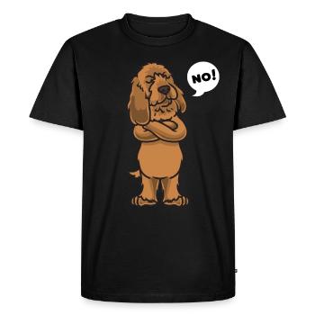 Sturer Basset Fauve de Bretagne Dog - Men's Premium Organic T-Shirt - black - Front - Nico (187cm)