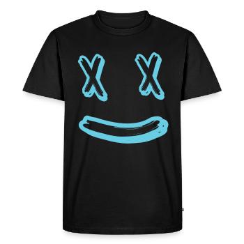 Rires du visage - T-shirt Premium bio Homme - noir - Devant - Nico (187cm)