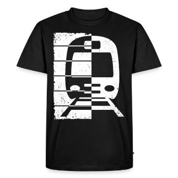 Trains ferroviaires Trains ferroviaires Conducteurs de train - T-shirt Premium bio Homme - noir - Devant - Nico (187cm)
