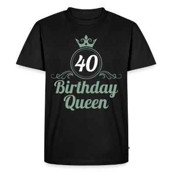 40e anniversaire 40 ans 40 Birthday Queen - T-shirt Premium bio Homme - noir - Devant - Nico (187cm)