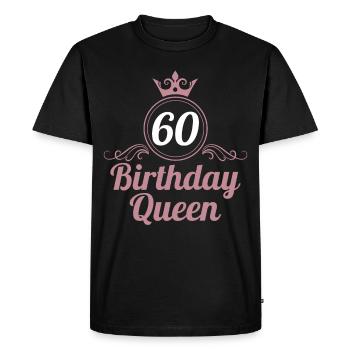60e anniversaire 60 ans 60 Birthday Queen - T-shirt Premium bio Homme - noir - Devant - Nico (187cm)
