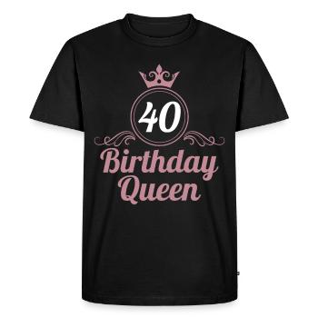40e anniversaire 40 ans 40 Birthday Queen - T-shirt Premium bio Homme - noir - Devant - Nico (187cm)