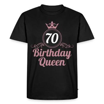 70e anniversaire 70 ans 70 birthday Queen - T-shirt Premium bio Homme - noir - Devant - Nico (187cm)