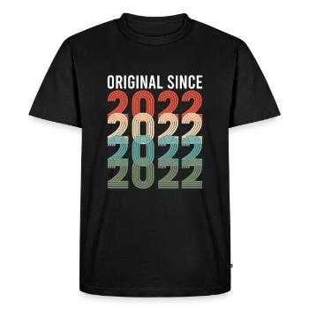 Vintage Original Since 2022 Birthday Year of Birth - Men's Premium Organic T-Shirt - black - Front - Nico (187cm)