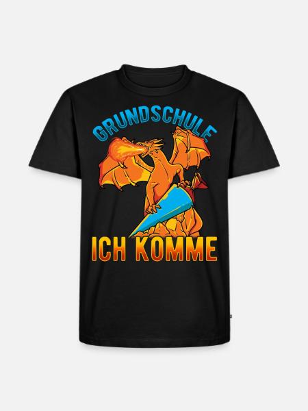 Schulkind Einschulung Drache - Männer Premium Bio T-Shirt - Schwarz
