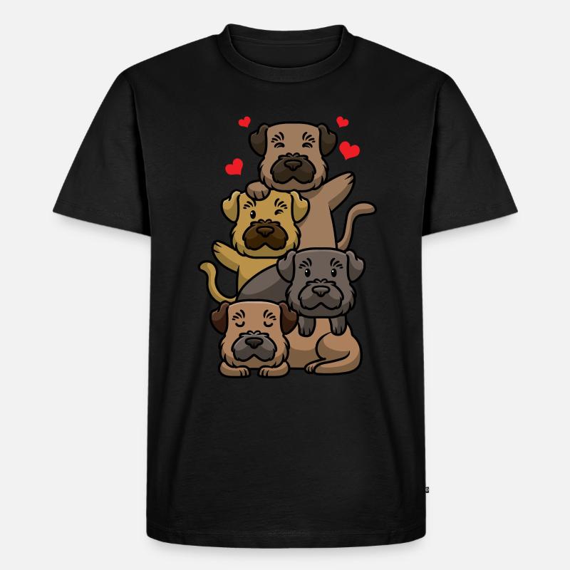 Border Terrier - Männer Premium Bio T-Shirt - Schwarz
