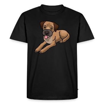 Border Terrier - T-shirt Premium bio Homme - noir - Devant - Nico (187cm)